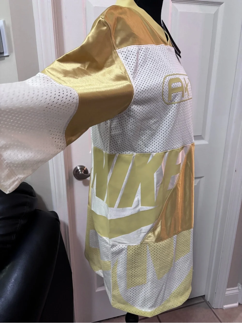 Nike Air Y2K Football Jersey Dress Womens Golden & White FN2253 -700